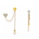 ORECCHINI ASIMMETRICI A CATENA CON CUORI, PERLA E ZIRCONI - YC2672C956