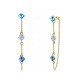 ORECCHINI PENDENTI CON CATENELLA E ZIRCONI A ROMBO COLORATI - YC2676C894