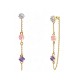 ORECCHINI PENDENTI CON CATENELLA E ZIRCONI A ROMBO COLORATI - YC2676C894
