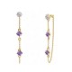 ORECCHINI PENDENTI CON CATENELLA E ZIRCONI A ROMBO COLORATI - YC2676C894