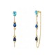 ORECCHINI PENDENTI CON CATENELLA E ZIRCONI A GOCCIA COLORATI - YC2676C895