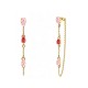 ORECCHINI PENDENTI CON CATENELLA E ZIRCONI A GOCCIA COLORATI - YC2676C895