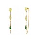 ORECCHINI PENDENTI CON CATENELLA E ZIRCONI A GOCCIA COLORATI - YC2676C895
