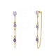 ORECCHINI PENDENTI CON CATENELLA E ZIRCONI A GOCCIA COLORATI - YC2676C895
