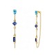 ORECCHINI PENDENTI CON CATENELLA E ZIRCONI MULTIFORMA COLORATI - YC2676C896