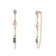 ORECCHINI PENDENTI CON CATENELLA E ZIRCONI MULTIFORMA COLORATI - YC2676C896