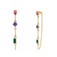 ORECCHINI PENDENTI CON CATENELLA E ZIRCONI MULTIFORMA COLORATI - YC2676C896