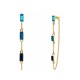 ORECCHINI PENDENTI CON CATENELLA E ZIRCONI RETTANGOLARI COLORATI - YC2676C897