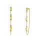 ORECCHINI PENDENTI CON CATENELLA E ZIRCONI RETTANGOLARI COLORATI - YC2676C897