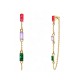 ORECCHINI PENDENTI CON CATENELLA E ZIRCONI RETTANGOLARI COLORATI - YC2676C897