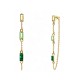 ORECCHINI PENDENTI CON CATENELLA E ZIRCONI RETTANGOLARI COLORATI - YC2676C897