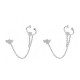 ORECCHINI A CATENA CON EAR CUFF, FIORE E APE IN ZIRCONI - YC2680C915