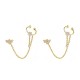 ORECCHINI A CATENA CON EAR CUFF, FIORE E APE IN ZIRCONI - YC2680C915