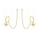 ORECCHINI DOPPIO BUCO CON CATENA E PENDENTE A LIBELLULA - YC2680C917
