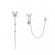 ORECCHINI PENDENTI ASIMMETRICI CON CATENE E ZIRCONI - YC2680C934