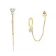ORECCHINI ASIMMETRICI A CATENA CON CUORI E ZIRCONI - YC2680C952