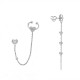 ORECCHINI ASIMMETRICI A CATENA CON CUORI, ZIRCONI E EAR CUFF - YC2688C933