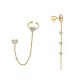 ORECCHINI ASIMMETRICI A CATENA CON CUORI, ZIRCONI E EAR CUFF - YC2688C933