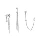 SET ORECCHINI ASIMMETRICI CON CATENA, ZIRCONI E GOCCE - YC2688C950
