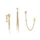 SET ORECCHINI ASIMMETRICI CON CATENA, ZIRCONI E GOCCE - YC2688C950