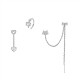 SET ORECCHINI ASIMMETRICI CON CATENA, ZIRCONI E EAR CUFF - YC2688C954