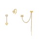 SET ORECCHINI ASIMMETRICI CON CATENA, ZIRCONI E EAR CUFF - YC2688C954