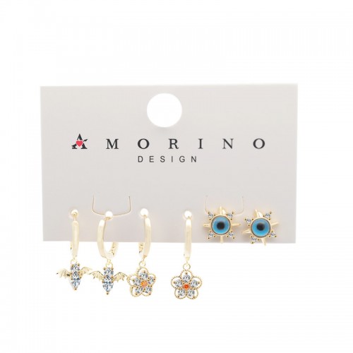 SET 6 ORECCHINI CON ZIRCONE - YK241248B764