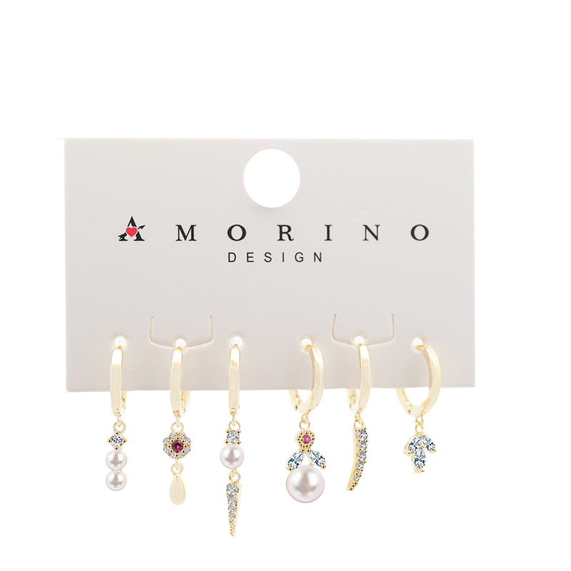 SET 6 ORECCHINI DIVERSI CON ZIRCONE - YK2412512B762 SET 6 ORECCHINI DIVERSI CON ZIRCONE - YK2412512B762