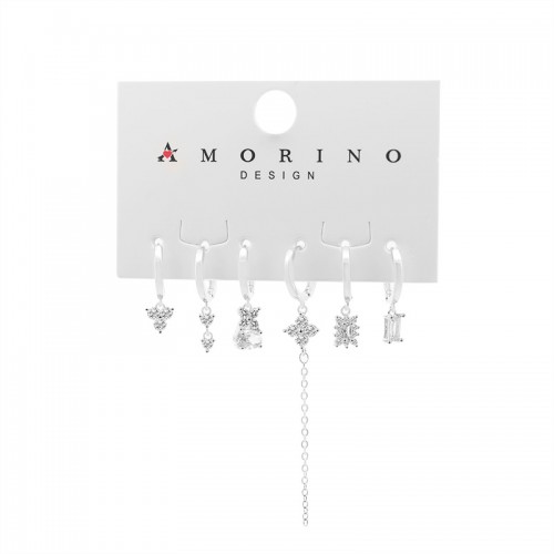 SET 6 ORECCHINI DIVERSI CON ZIRCONE - YK241252B766