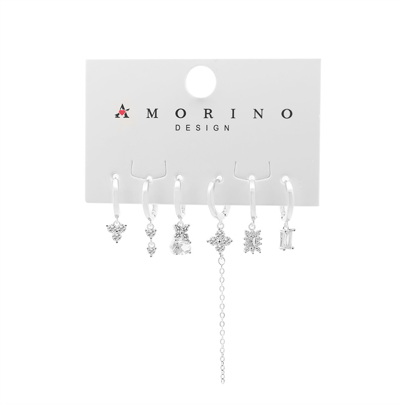 SET 6 ORECCHINI DIVERSI CON ZIRCONE - YK241252B766
