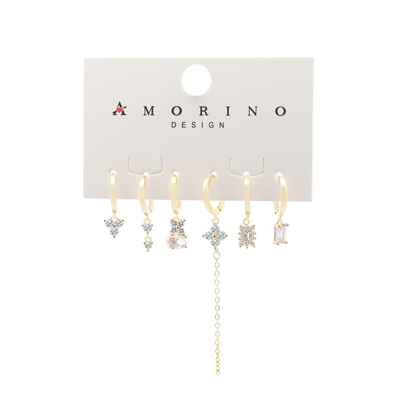 SET 6 ORECCHINI DIVERSI CON ZIRCONE - YK241252B766