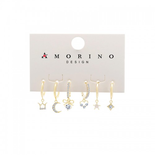 SET 6 ORECCHINI DIVERSI CON ZIRCONI - YK2511904C29