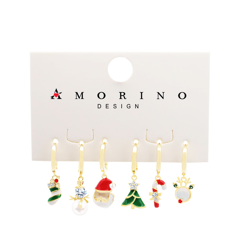 SET 6 ORECCHINI A CERCHIO CON CIONDOLO NATALIZIO - YK25120C149 SET 6 ORECCHINI A CERCHIO CON CIONDOLO NATALIZIO - YK25120C149