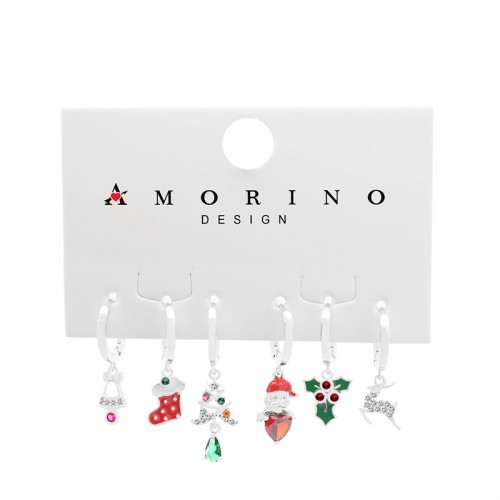 SET 6 ORECCHINI A CERCHIO CON CIONDOLO NATALIZIO - YK25120C151