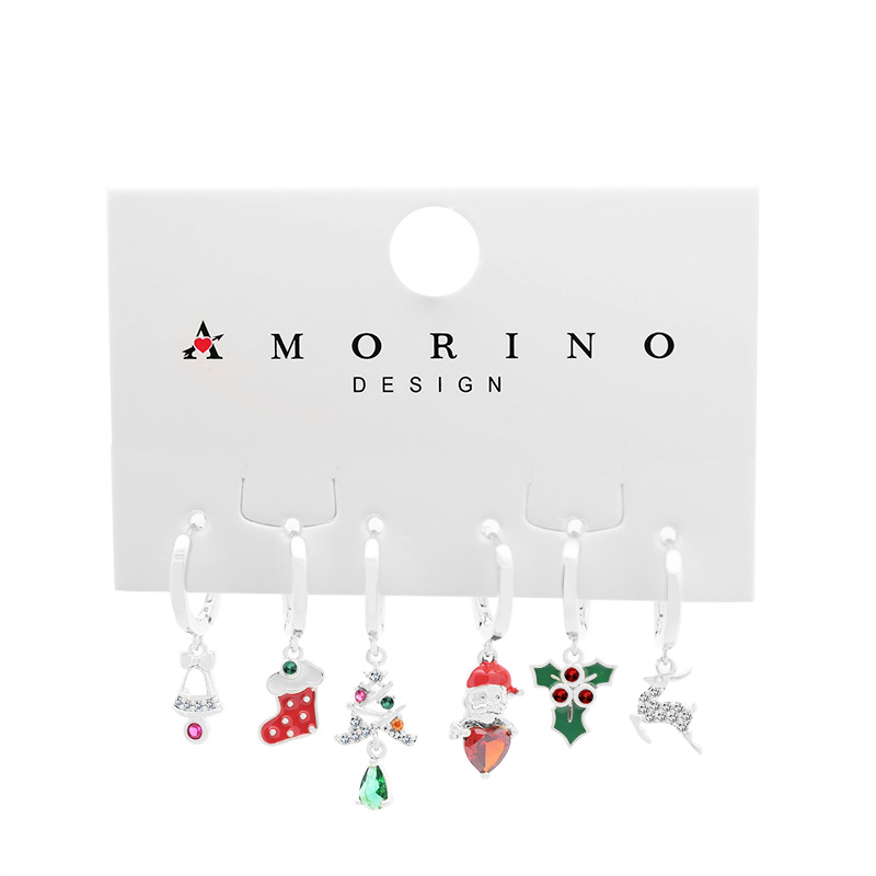 SET 6 ORECCHINI A CERCHIO CON CIONDOLO NATALIZIO - YK25120C151 SET 6 ORECCHINI A CERCHIO CON CIONDOLO NATALIZIO - YK25120C151