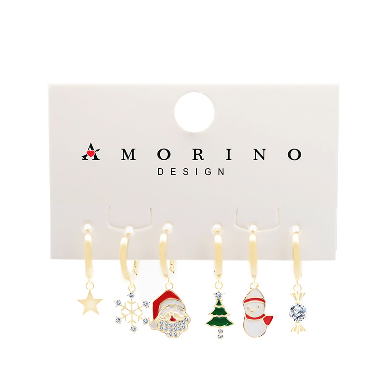 SET 6 ORECCHINI A CERCHIO CON CIONDOLO NATALIZIO - YK25120C152 SET 6 ORECCHINI A CERCHIO CON CIONDOLO NATALIZIO - YK25120C152