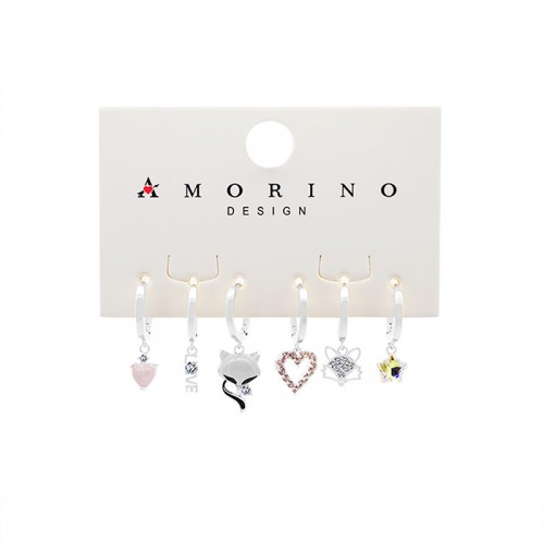 SET 6 ORECCHINI DIVERSI CON ZIRCONI - YK25120C154 SET 6 ORECCHINI DIVERSI CON ZIRCONI - YK25120C154