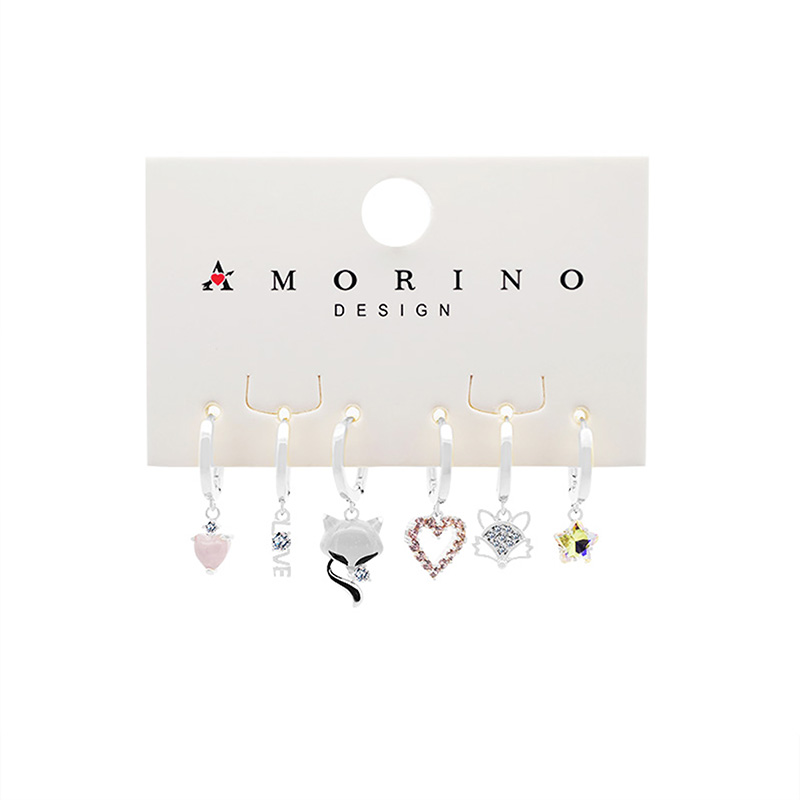 SET 6 ORECCHINI DIVERSI CON ZIRCONI - YK25120C154