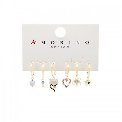 SET 6 ORECCHINI DIVERSI CON ZIRCONI - YK25120C154 SET 6 ORECCHINI DIVERSI CON ZIRCONI - YK25120C154