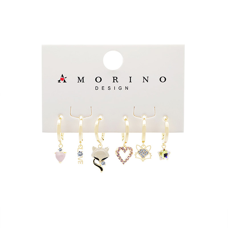 SET 6 ORECCHINI DIVERSI CON ZIRCONI - YK25120C154