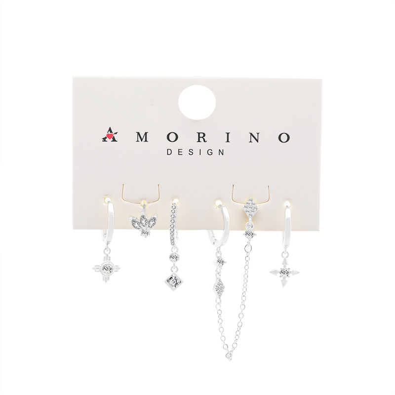 SET 6 ORECCHINI DIVERSI CON ZIRCONI - YK25120C156 SET 6 ORECCHINI DIVERSI CON ZIRCONI - YK25120C156