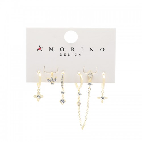 SET 6 ORECCHINI DIVERSI CON ZIRCONI - YK25120C156 SET 6 ORECCHINI DIVERSI CON ZIRCONI - YK25120C156