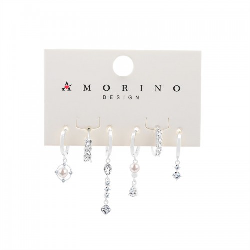 SET 6 ORECCHINI DIVERSI CON ZIRCONI - YK25120C157 SET 6 ORECCHINI DIVERSI CON ZIRCONI - YK25120C157