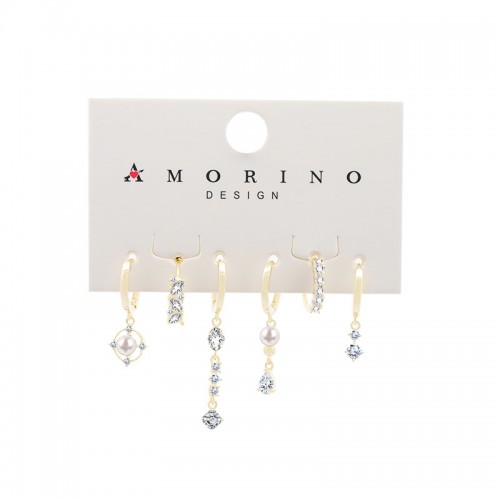 SET 6 ORECCHINI DIVERSI CON ZIRCONI - YK25120C157 SET 6 ORECCHINI DIVERSI CON ZIRCONI - YK25120C157