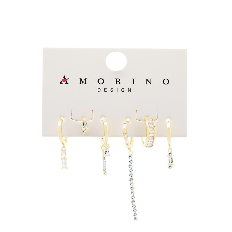 SET 6 ORECCHINI DIVERSI CON ZIRCONI - YK25120C158 SET 6 ORECCHINI DIVERSI CON ZIRCONI - YK25120C158