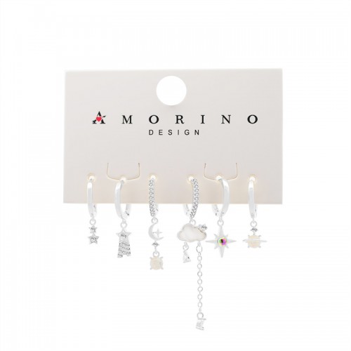 SET 6 ORECCHINI DIVERSI CON ZIRCONI - YK25120C159 SET 6 ORECCHINI DIVERSI CON ZIRCONI - YK25120C159