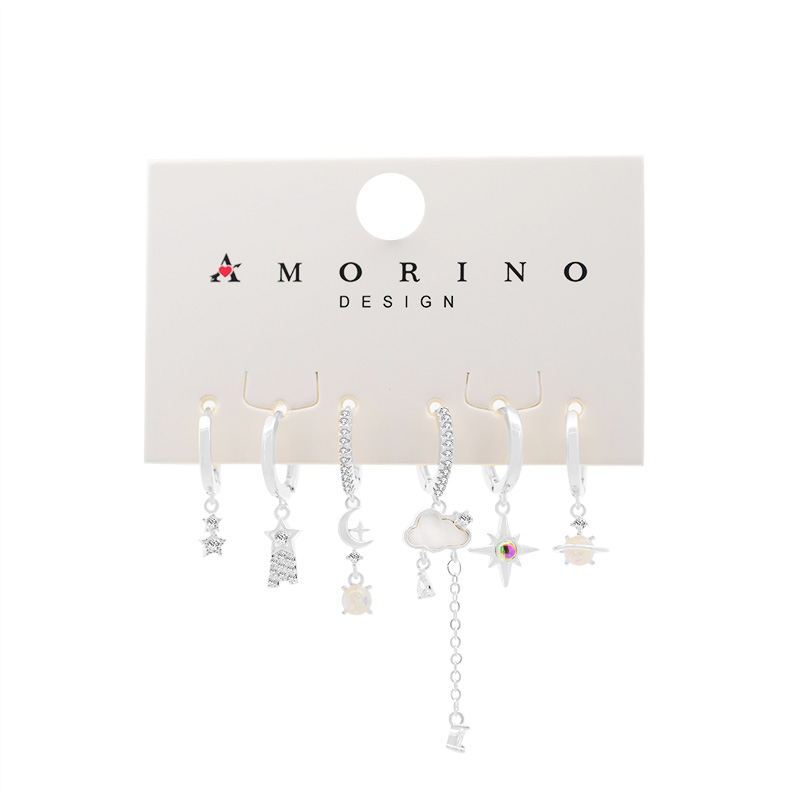 SET 6 ORECCHINI DIVERSI CON ZIRCONI - YK25120C159 SET 6 ORECCHINI DIVERSI CON ZIRCONI - YK25120C159