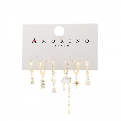 SET 6 ORECCHINI DIVERSI CON ZIRCONI - YK25120C159 SET 6 ORECCHINI DIVERSI CON ZIRCONI - YK25120C159