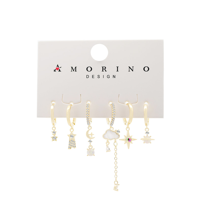 SET 6 ORECCHINI DIVERSI CON ZIRCONI - YK25120C159 SET 6 ORECCHINI DIVERSI CON ZIRCONI - YK25120C159