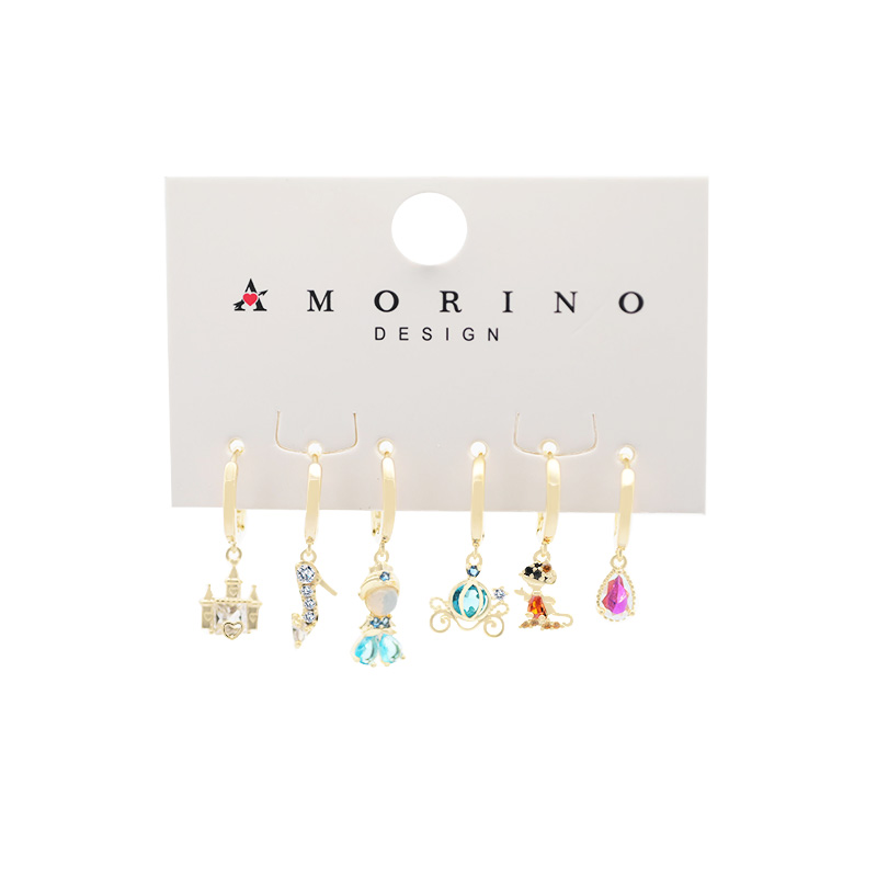 SET 6 ORECCHINI FIABESCHI CON ZIRCONI - YK25120C160